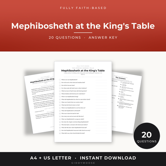 Mephibosheth Bible Trivia Printable