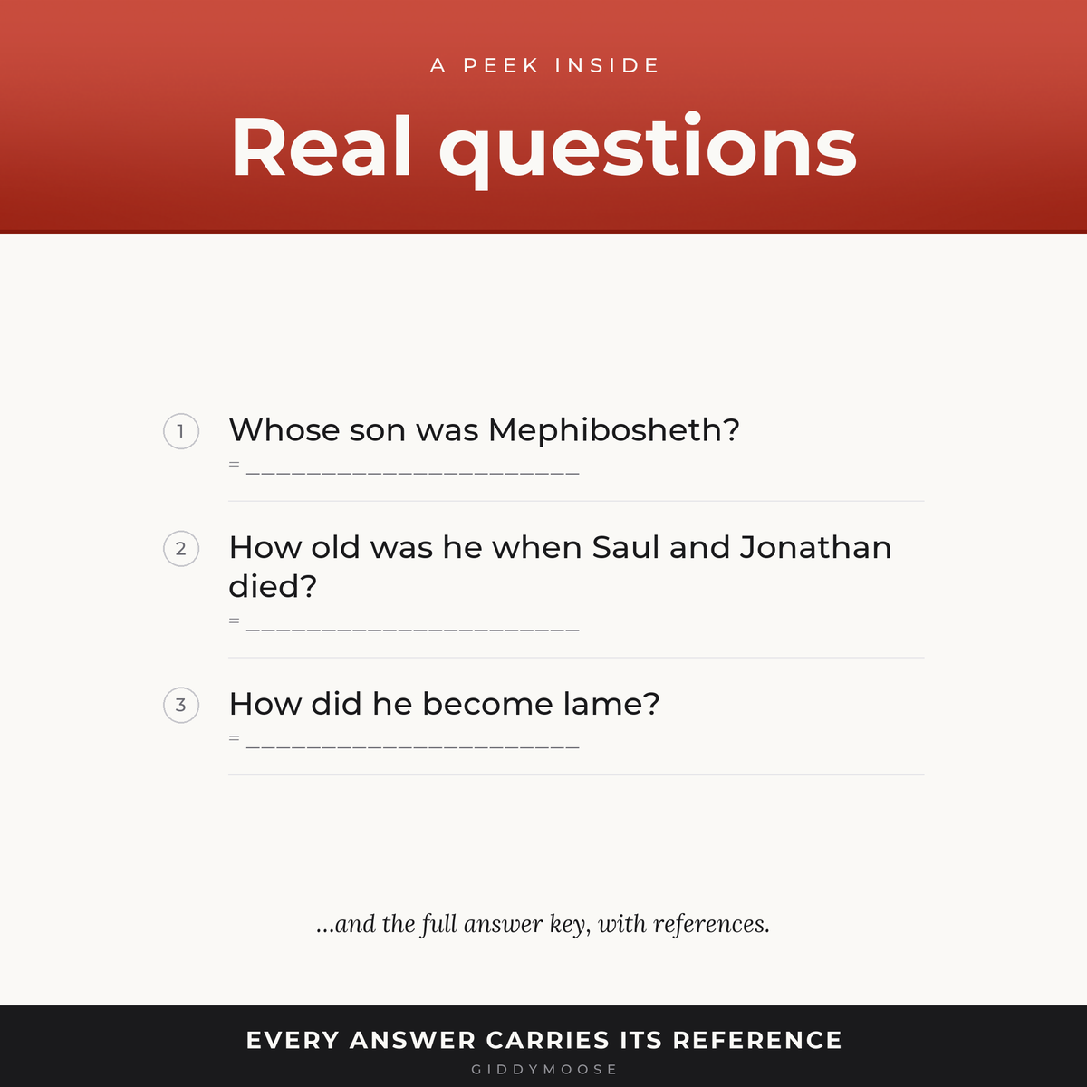 Mephibosheth Bible Trivia Printable — image 3