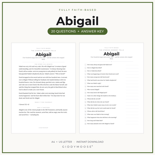 Abigail Bible Trivia Printable