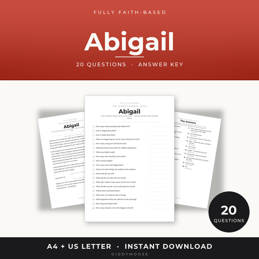 Abigail Bible Trivia Printable