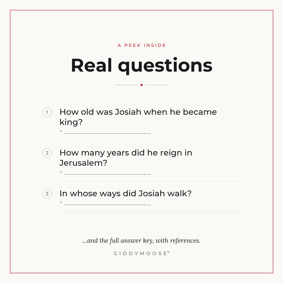 Josiah the Boy King Bible Trivia Printable — image 3
