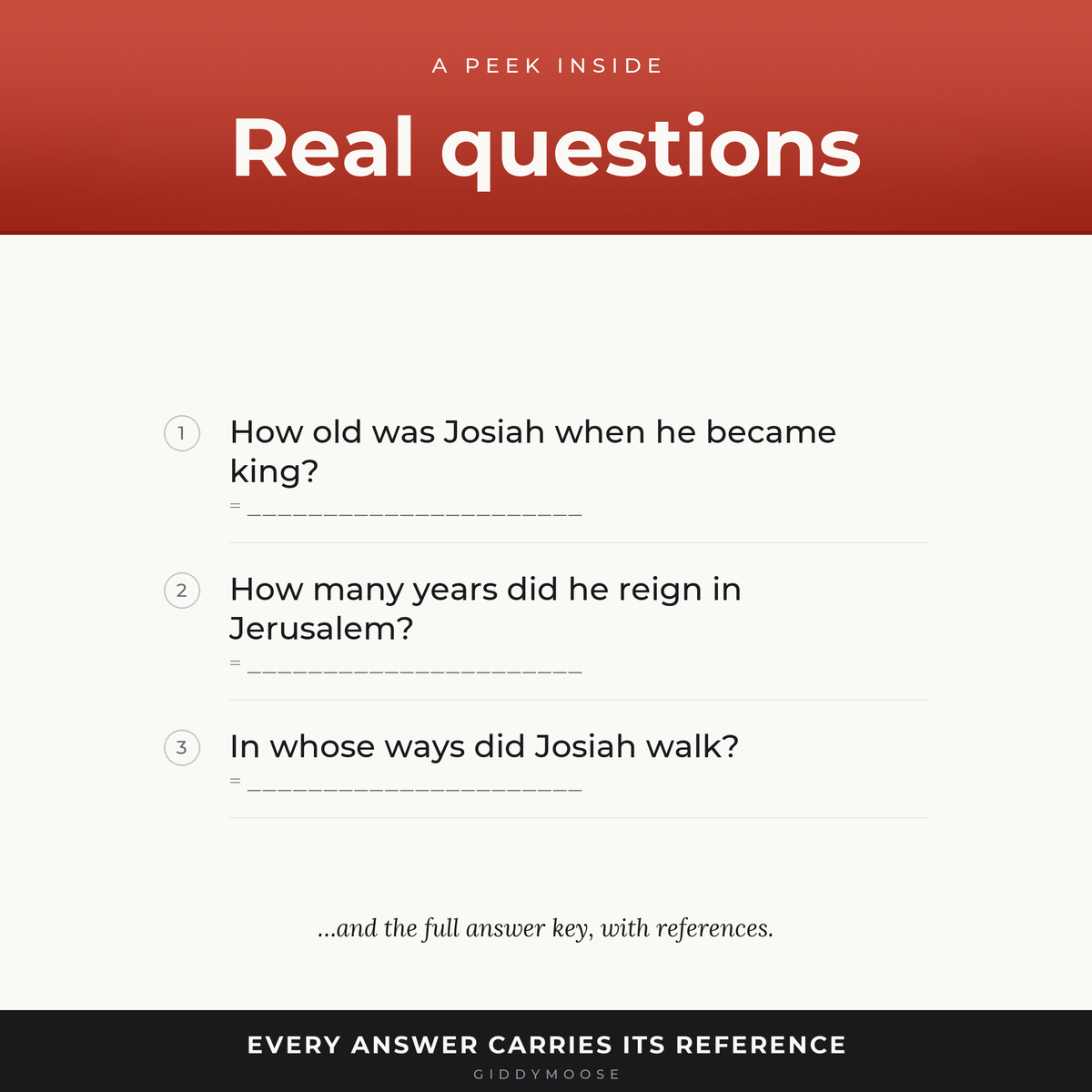 Josiah the Boy King Bible Trivia Printable — image 3