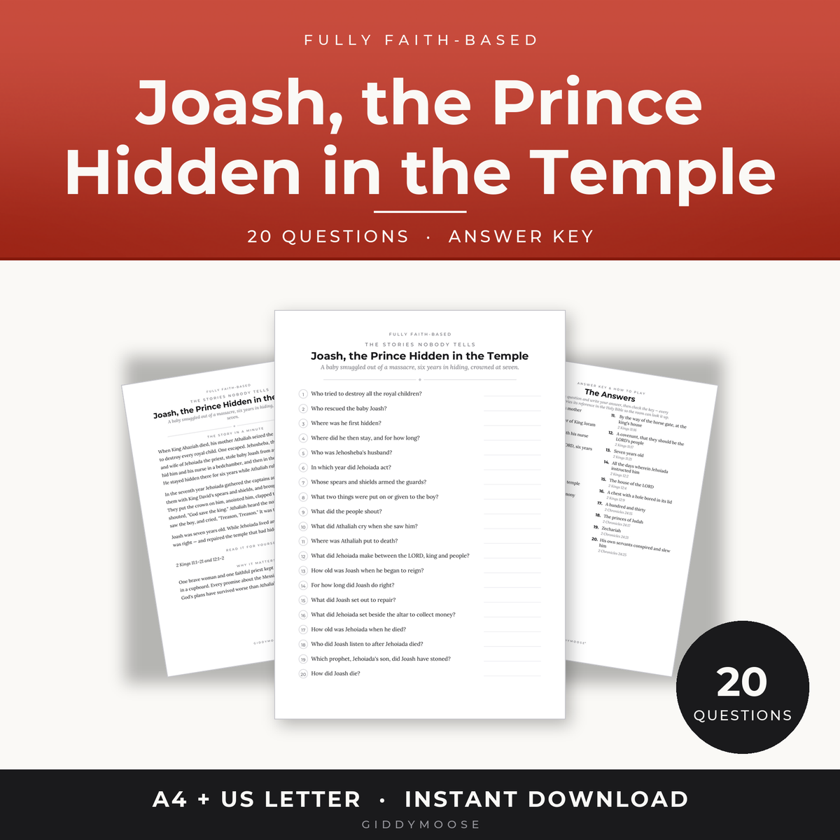 Joash Bible Trivia Printable