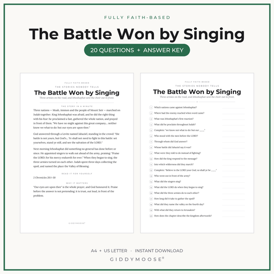 Jehoshaphat Bible Trivia Printable