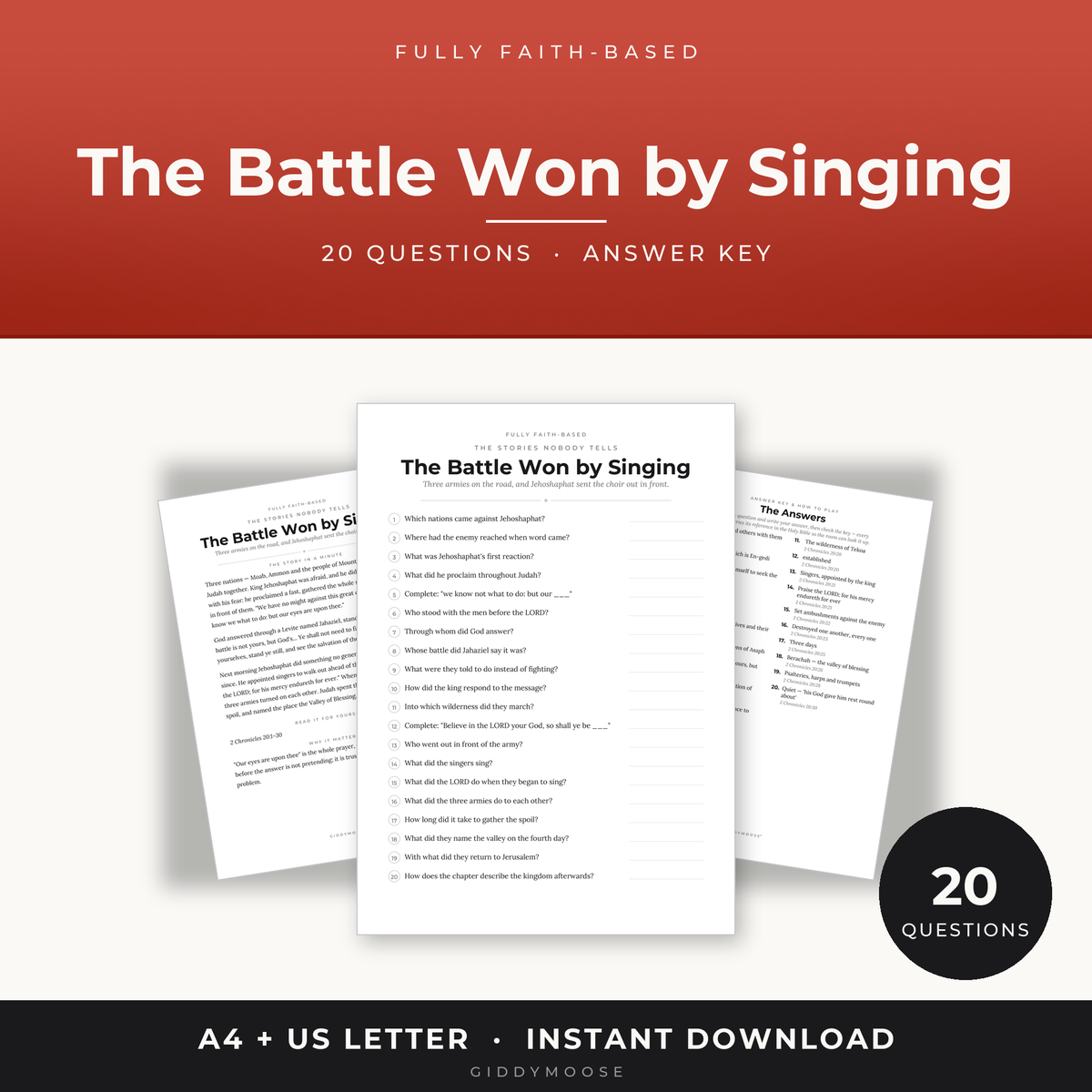 Jehoshaphat Bible Trivia Printable