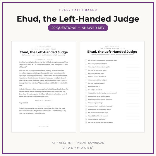 Ehud Bible Trivia Printable