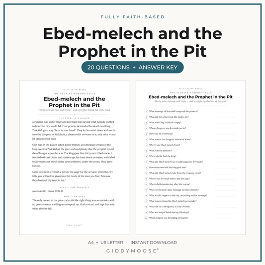 Ebed-melech Bible Trivia Printable