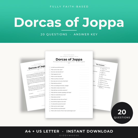 Dorcas Tabitha Bible Trivia Printable