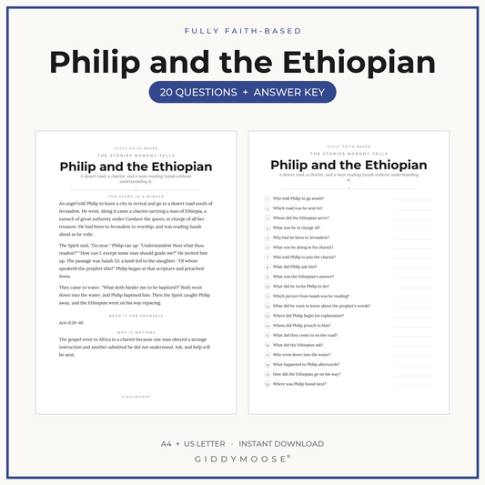 Philip and the Ethiopian Bible Trivia Printable
