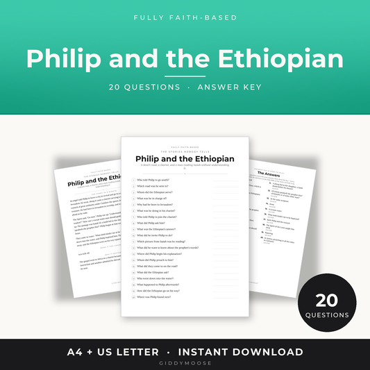 Philip and the Ethiopian Bible Trivia Printable