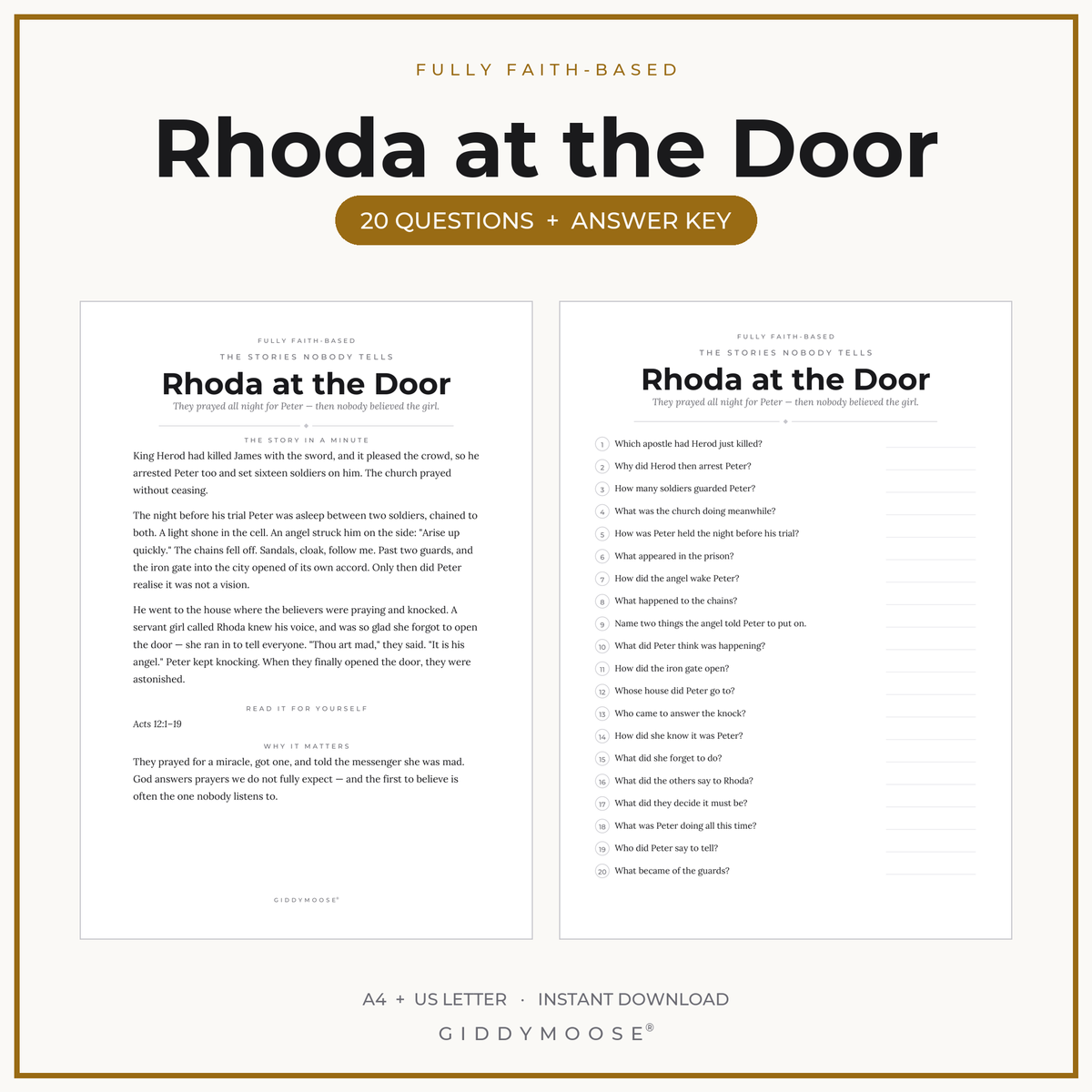 Rhoda Bible Trivia Printable