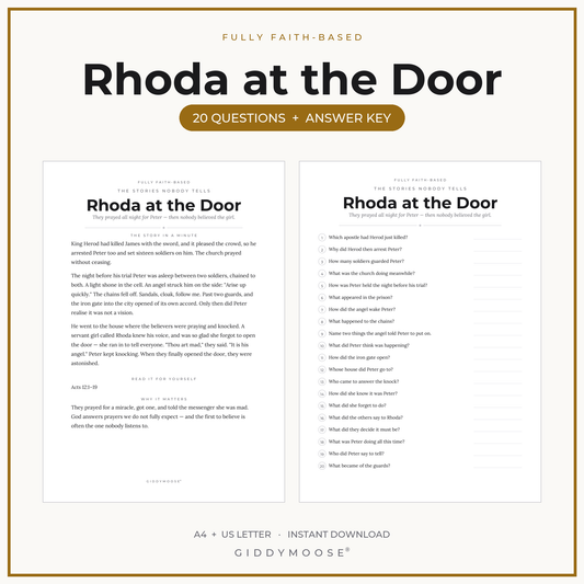 Rhoda Bible Trivia Printable