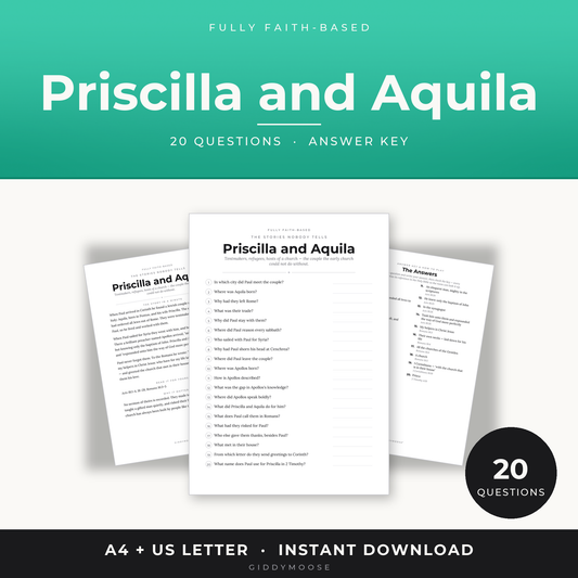 Priscilla and Aquila Bible Trivia Printable