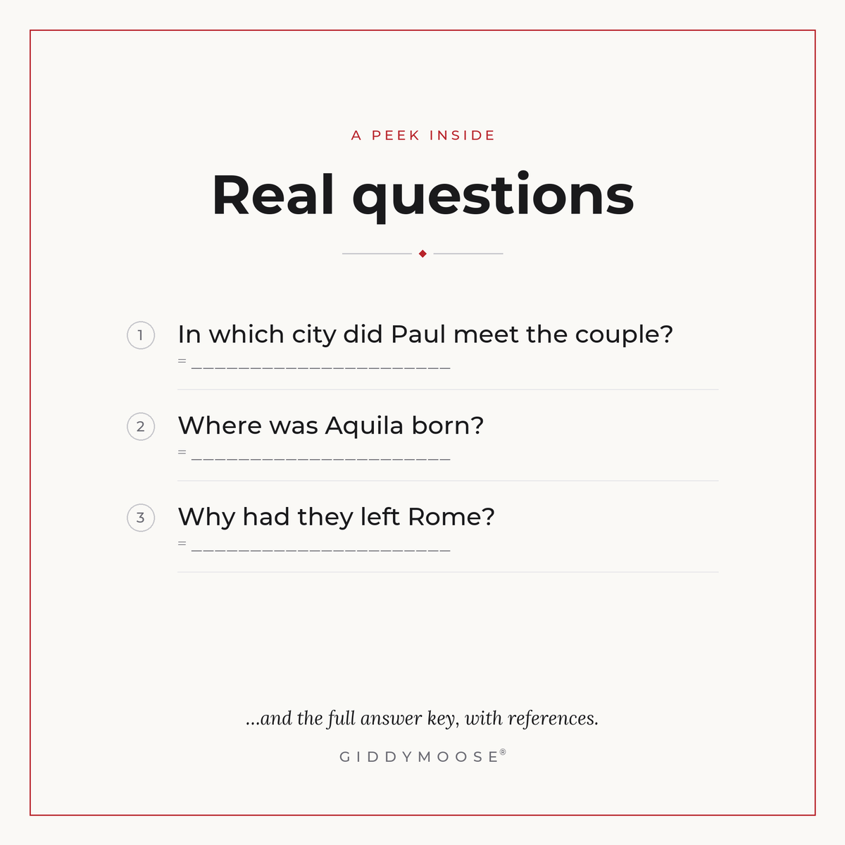 Priscilla and Aquila Bible Trivia Printable — image 3