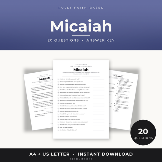 Micaiah Bible Trivia Printable