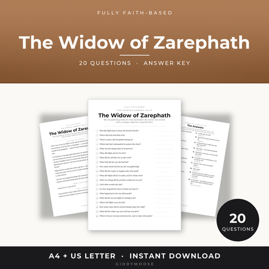 Widow of Zarephath Bible Trivia Printable