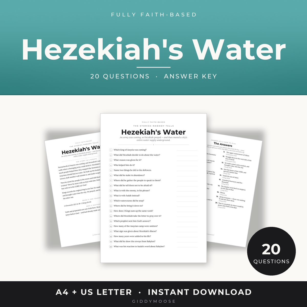 Hezekiah Bible Trivia Printable