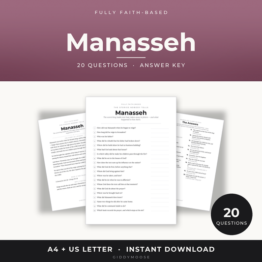 Manasseh Bible Trivia Printable