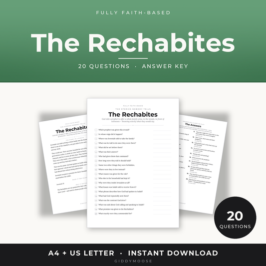 Rechabites Bible Trivia Printable