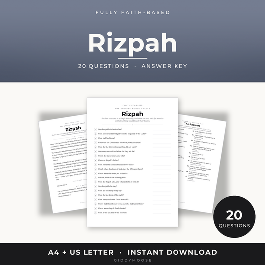 Rizpah Bible Trivia Printable