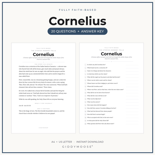 Cornelius Bible Trivia Printable