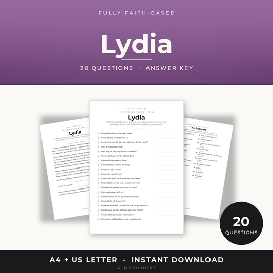 Lydia Bible Trivia Printable