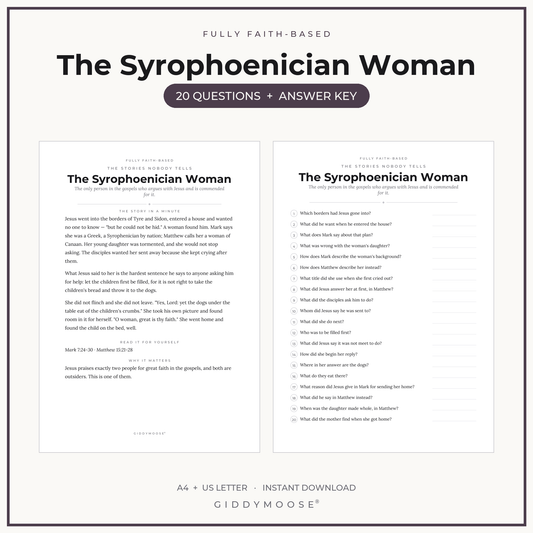 Syrophoenician Woman Bible Trivia Printable