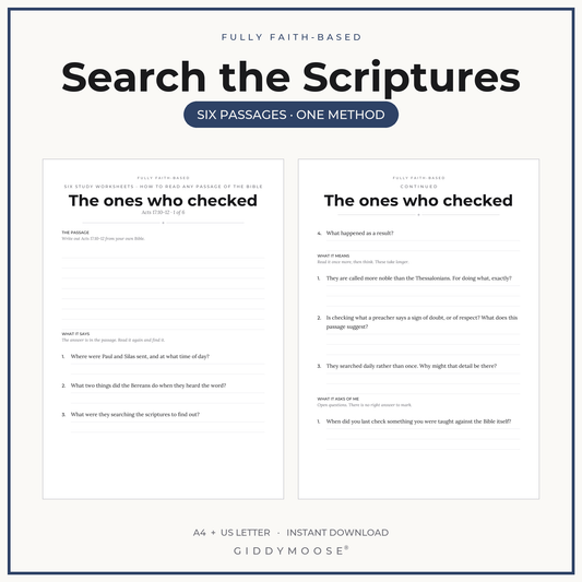 Bible Study Worksheets Printable