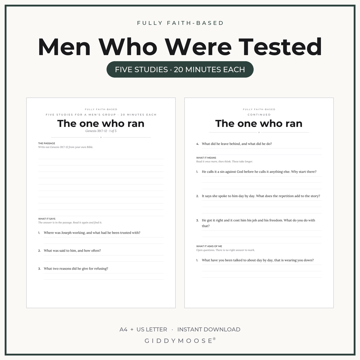 Men's Ministry Bible Study Printable
