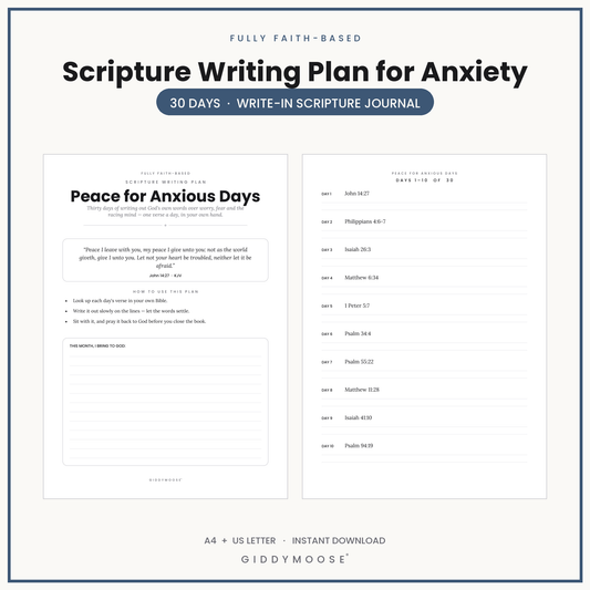 Scripture Writing Plan for Anxiety