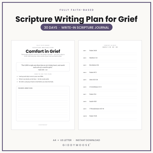 Scripture Writing Plan for Grief