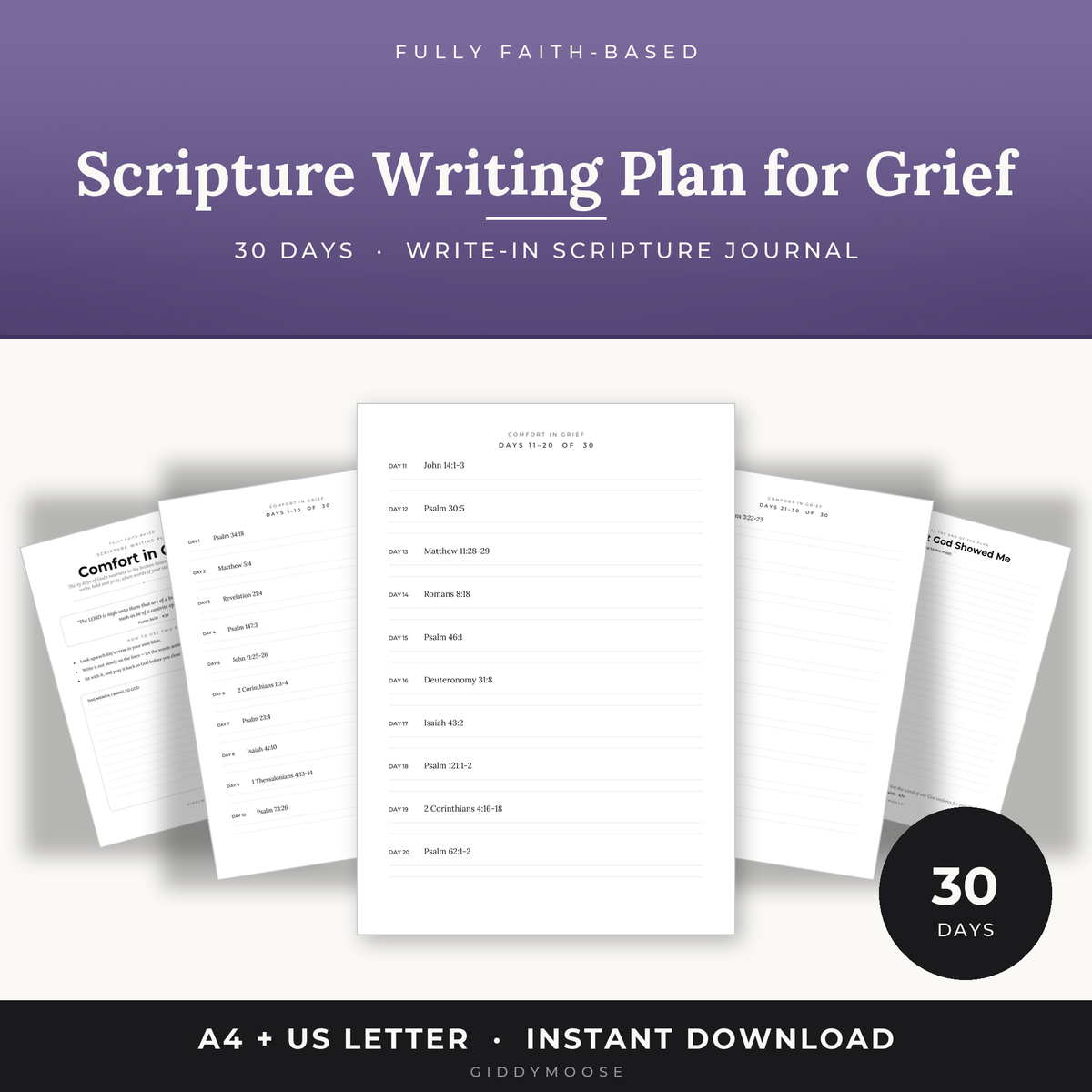 Scripture Writing Plan for Grief