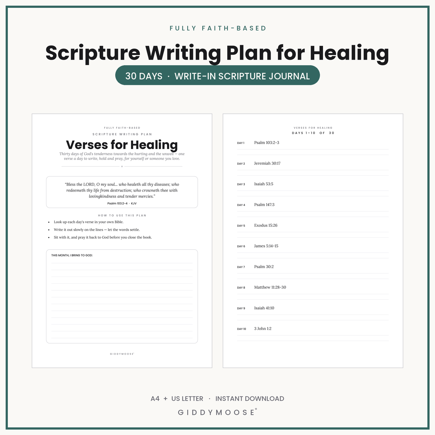 Scripture Writing Plan for Healing