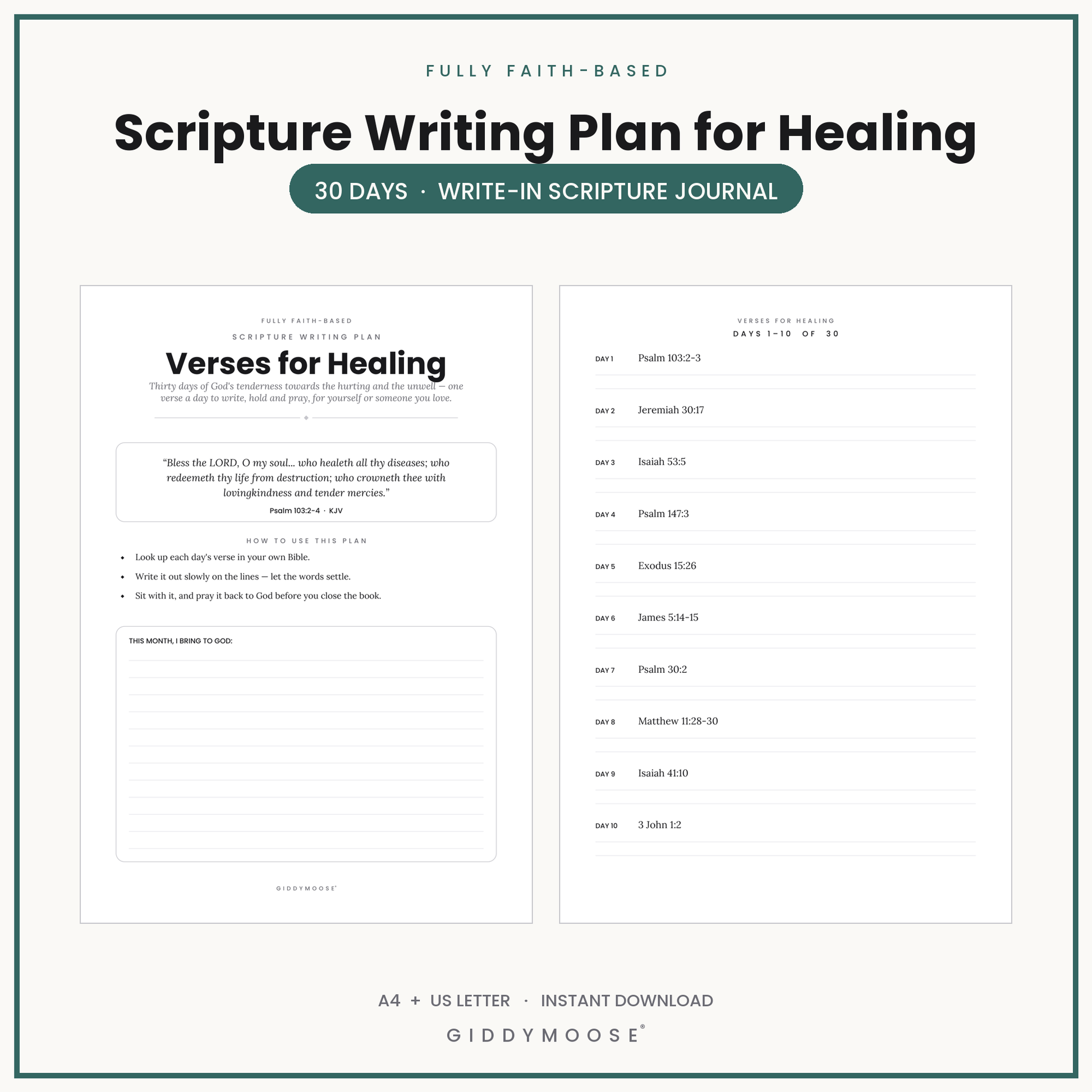 Scripture Writing Plan for Healing
