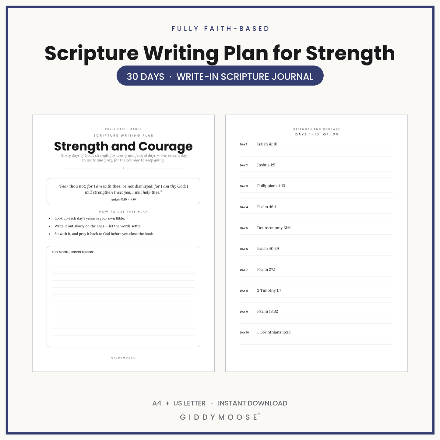 Scripture Writing Plan for Strength and Courage