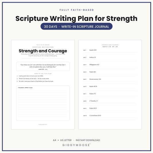 Scripture Writing Plan for Strength and Courage