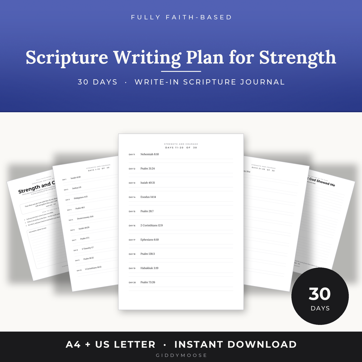Scripture Writing Plan for Strength and Courage