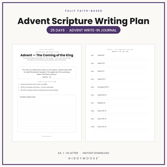 Advent Scripture Writing Plan