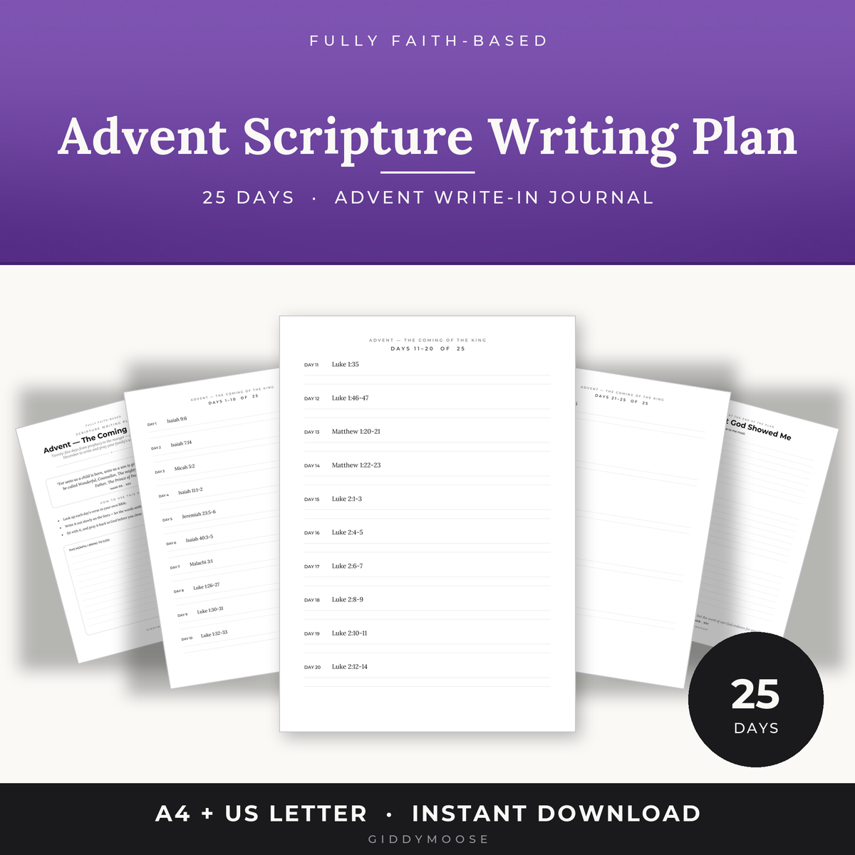 Advent Scripture Writing Plan