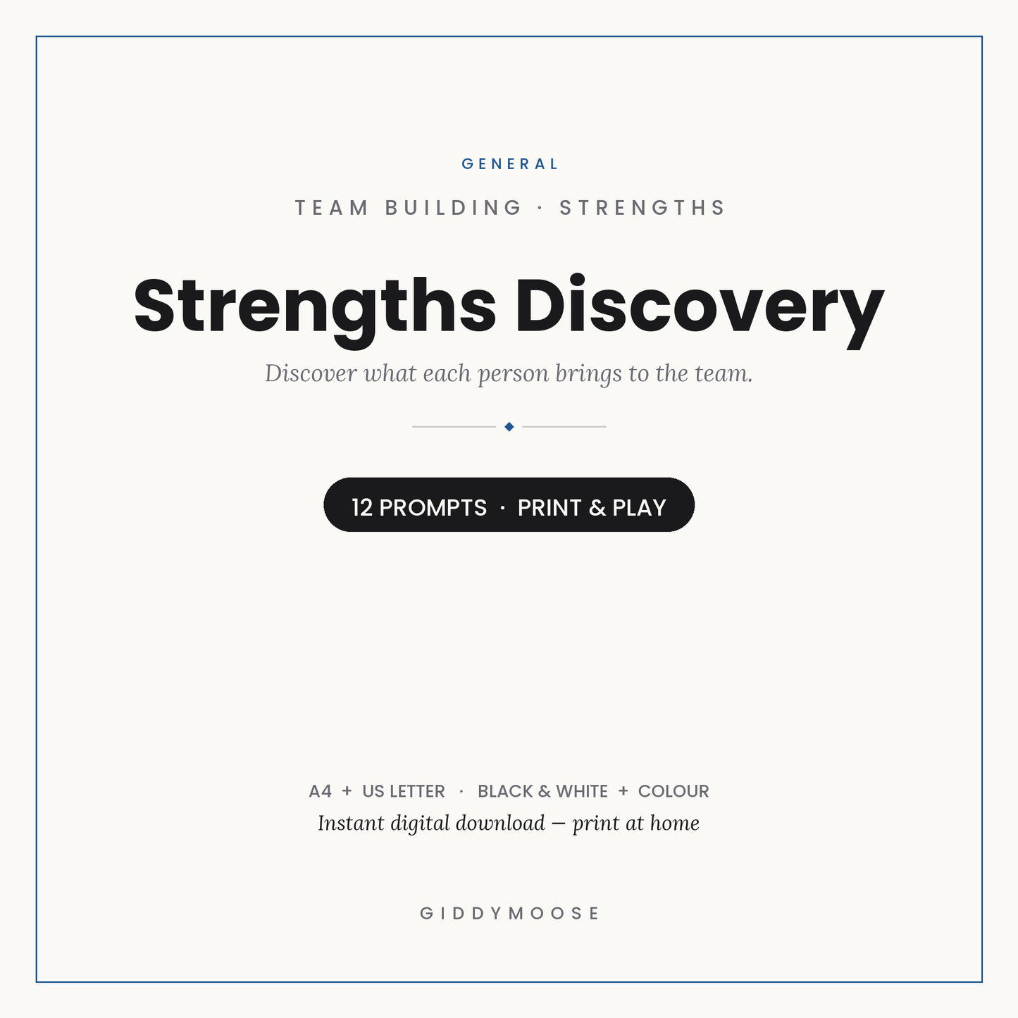 Team Building Strengths Discovery Printable