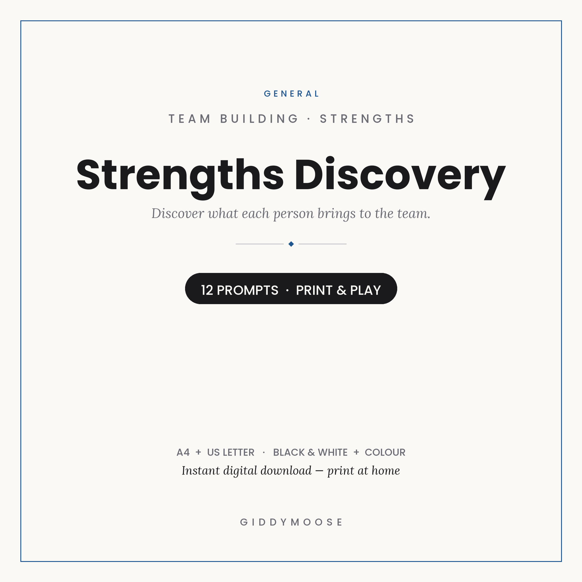 Team Building Strengths Discovery Printable