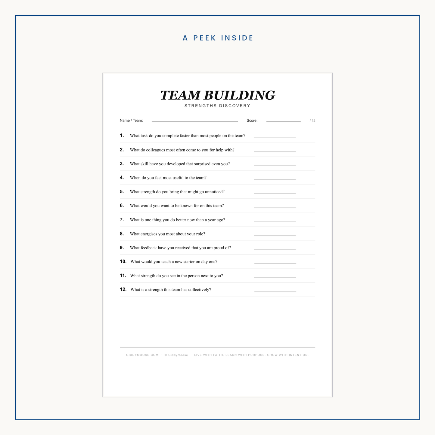 Team Building Strengths Discovery Printable — image 3