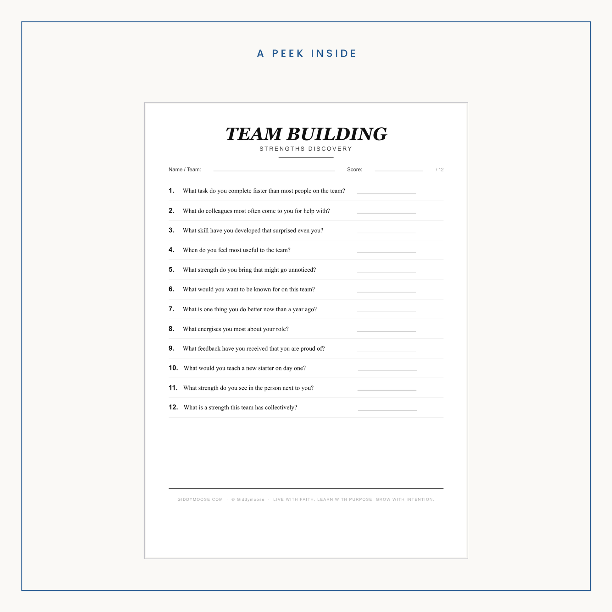 Team Building Strengths Discovery Printable — image 3