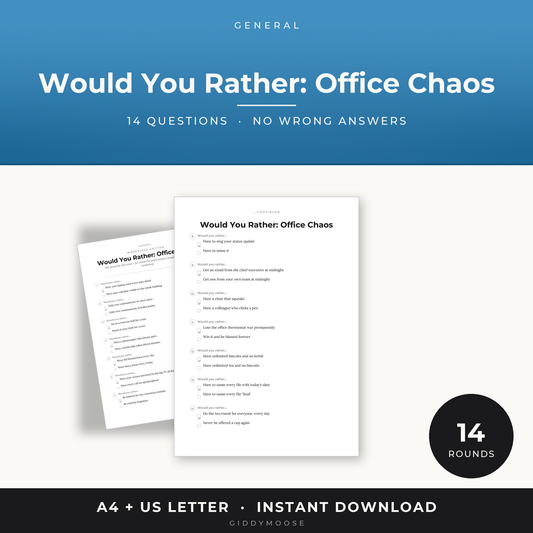 Office Chaos Would You Rather Printable