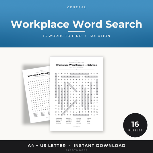 Workplace Word Search Printable