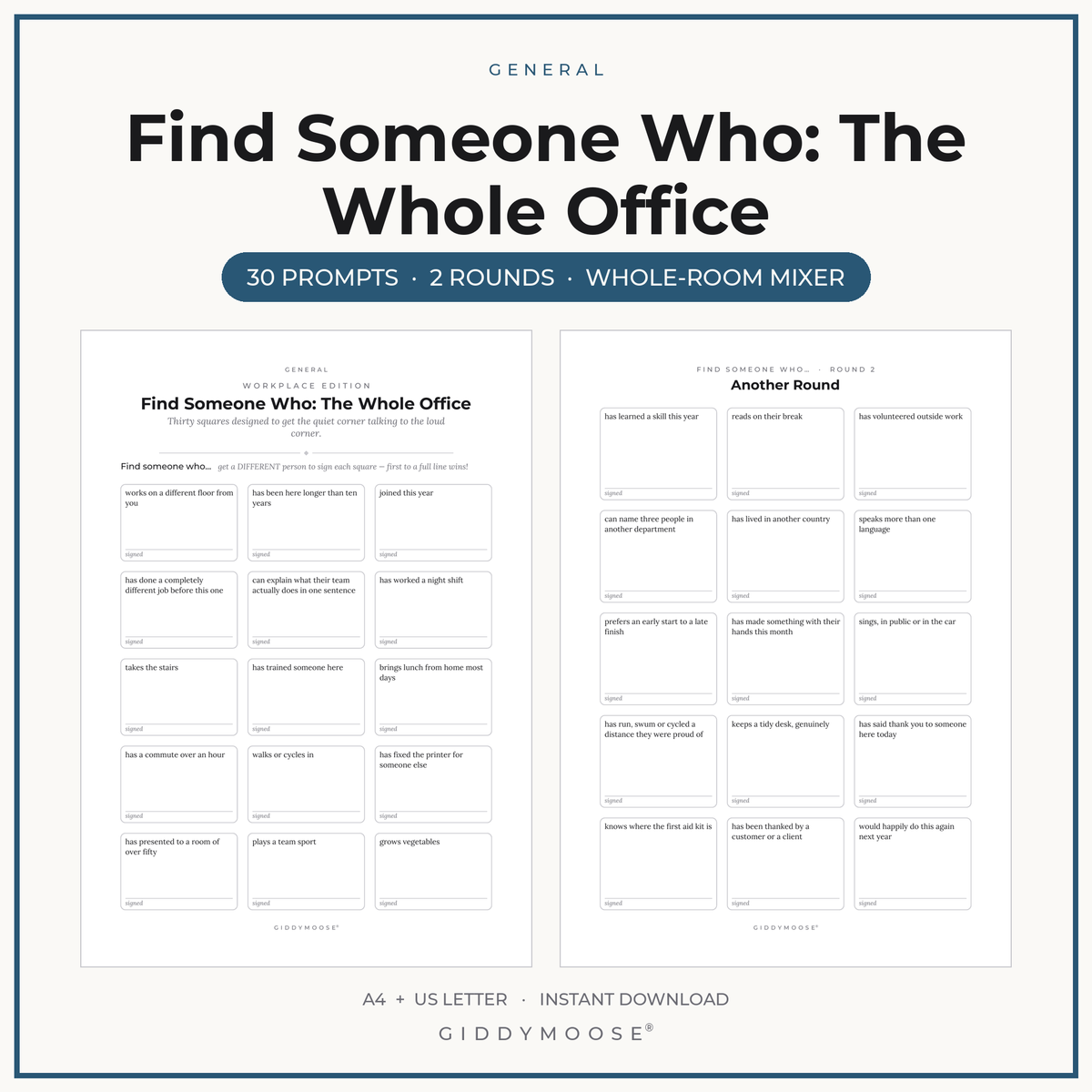 Find Someone Who Office Printable