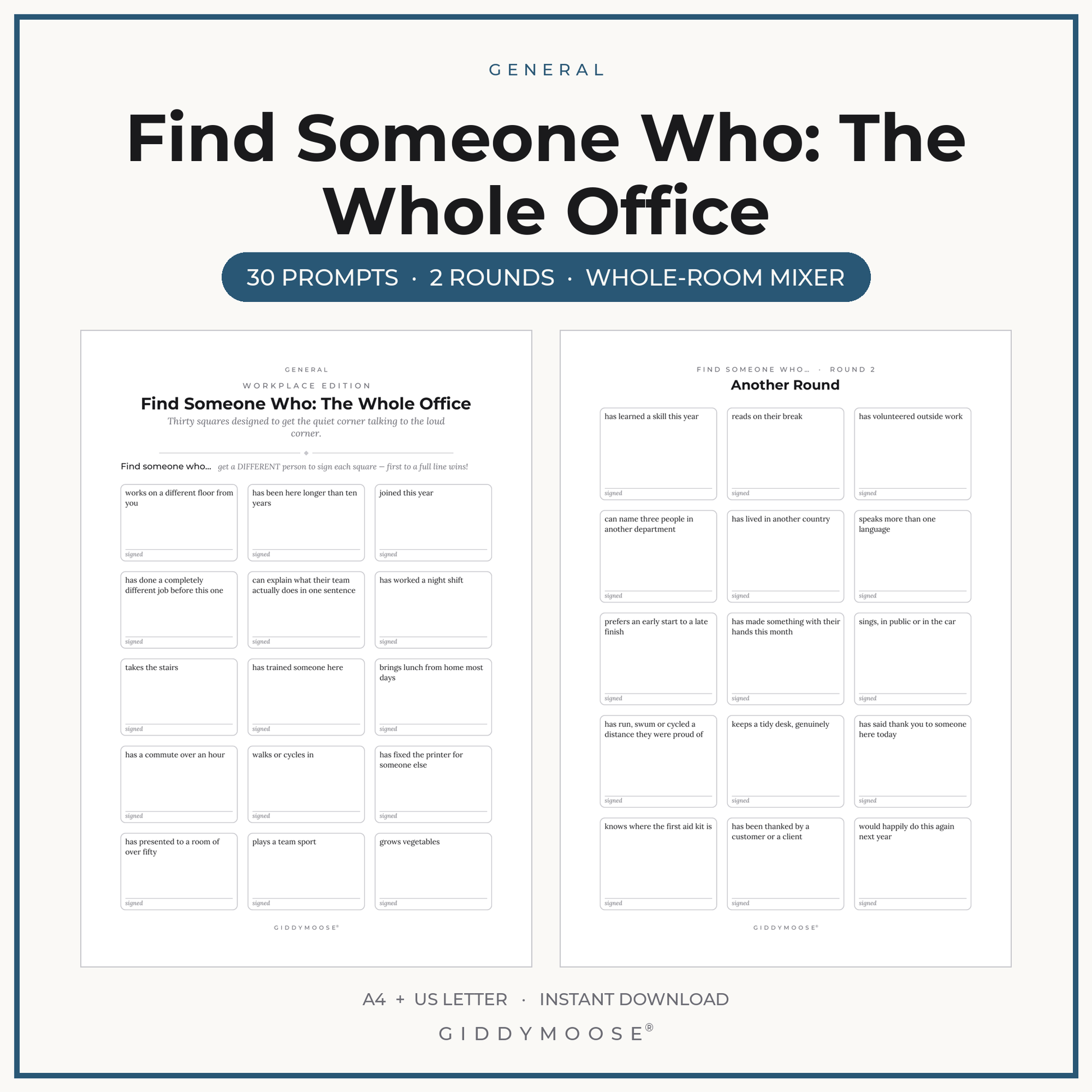 Find Someone Who Office Printable