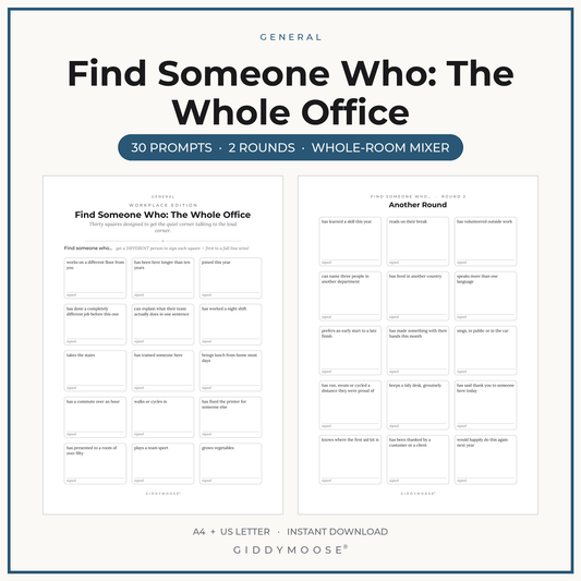 Find Someone Who Office Printable