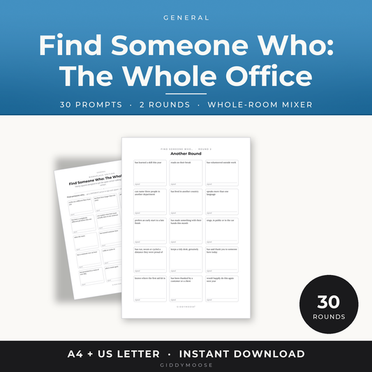 Find Someone Who Office Printable