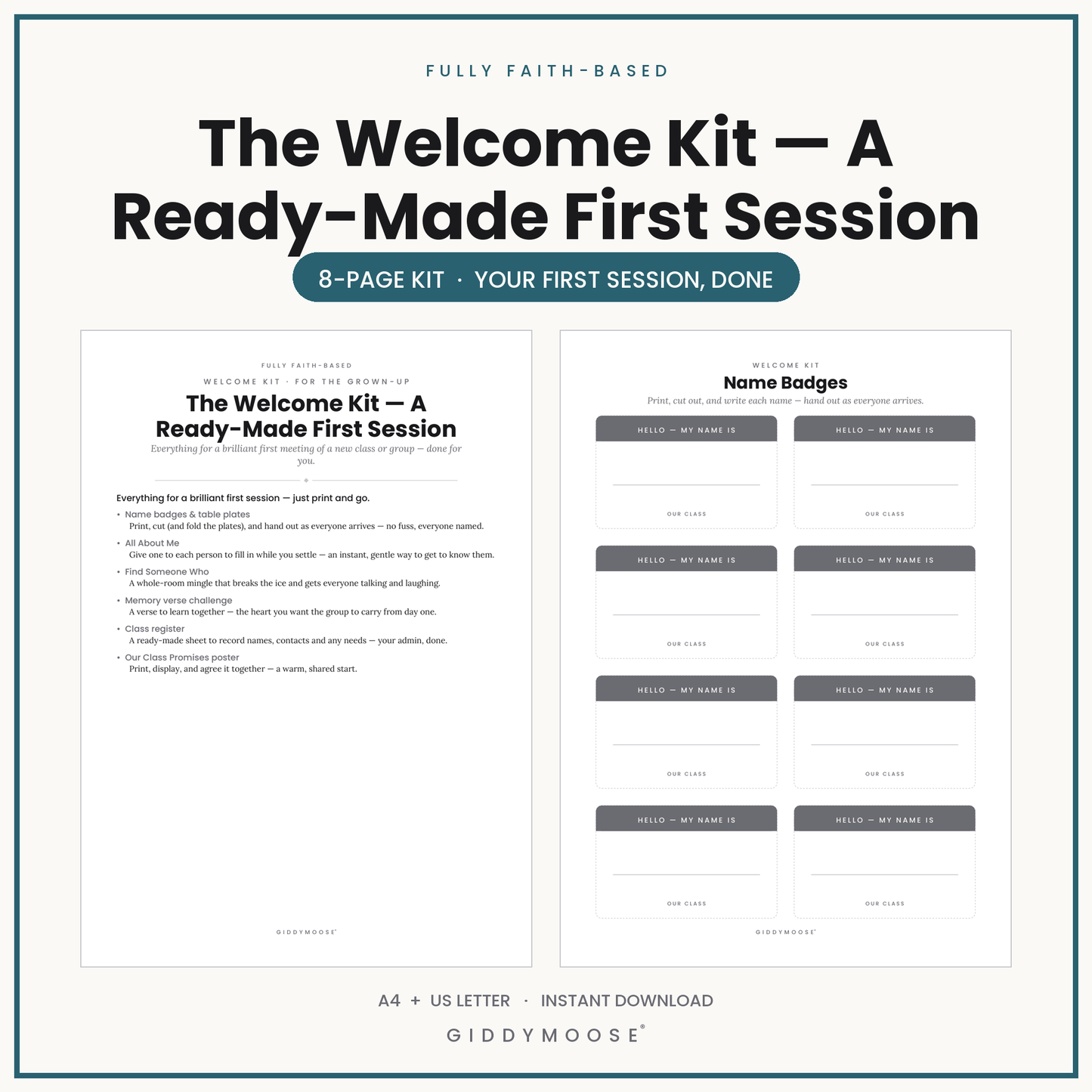New Class Welcome Kit Printable